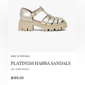 Chunky sandals in gold/platinum from Bocage